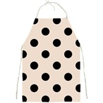 Polka Dots - Black on Almond Brown Full Print Apron