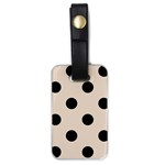 Polka Dots - Black on Almond Brown Luggage Tag (One Side)