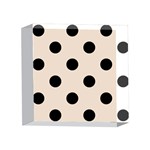 Polka Dots - Black on Almond Brown 4 x 4  Acrylic Photo Block
