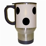 Polka Dots - Black on Almond Brown Travel Mug (Black)