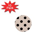 Polka Dots - Black on Almond Brown 1  Mini Button (10 pack)