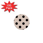 Polka Dots - Black on Almond Brown 1  Mini Button (100 pack)