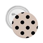 Polka Dots - Black on Almond Brown 2.25  Button