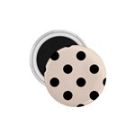 Polka Dots - Black on Almond Brown 1.75  Magnet