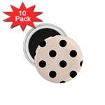 Polka Dots - Black on Almond Brown 1.75  Magnet (10 pack)