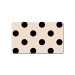 Polka Dots - Black on Almond Brown Magnet (Name Card)