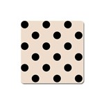 Polka Dots - Black on Almond Brown Magnet (Square)