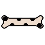 Polka Dots - Black on Almond Brown Magnet (Dog Bone)