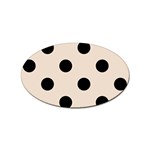 Polka Dots - Black on Almond Brown Sticker (Oval)