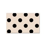 Polka Dots - Black on Almond Brown Sticker Rectangular (100 pack)
