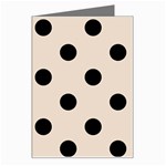 Polka Dots - Black on Almond Brown Greeting Card