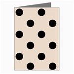 Polka Dots - Black on Almond Brown Greeting Cards (Pkg of 8)