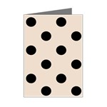 Polka Dots - Black on Almond Brown Mini Greeting Card