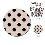 Polka Dots - Black on Almond Brown Multi-purpose Cards (Round)