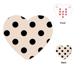 Polka Dots - Black on Almond Brown Playing Cards (Heart)
