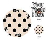 Polka Dots - Black on Almond Brown Playing Cards 54 (Round)