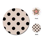 Polka Dots - Black on Almond Brown Playing Cards (Round)