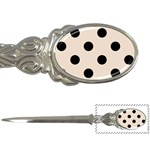 Polka Dots - Black on Almond Brown Letter Opener