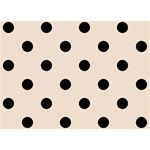 Polka Dots - Black on Almond Brown Birthday Cake 3D Greeting Card (7x5)