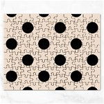 Polka Dots - Black on Almond Brown Jigsaw Puzzle (Rectangular)