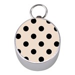 Polka Dots - Black on Almond Brown Silver Compass (Mini)