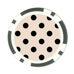Polka Dots - Black on Almond Brown Poker Chip Card Guard