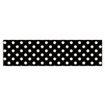 Polka Dots - Almond Brown on Black Satin Scarf (Oblong)