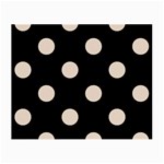 Polka Dots - Almond Brown on Black Small Glasses Cloth (2 Sides)