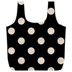 Polka Dots - Almond Brown on Black Full Print Recycle Bag (XL)