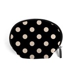 Polka Dots - Almond Brown on Black Accessory Pouch (Small)