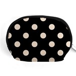 Polka Dots - Almond Brown on Black Accessory Pouch (Medium)