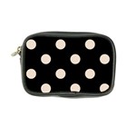 Polka Dots - Almond Brown on Black Coin Purse