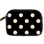 Polka Dots - Almond Brown on Black Digital Camera Leather Case