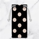 Polka Dots - Almond Brown on Black Jewelry Bag