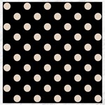 Polka Dots - Almond Brown on Black Canvas 12  x 12 