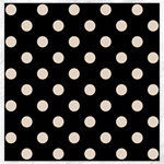 Polka Dots - Almond Brown on Black Canvas 20  x 20 