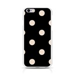 Polka Dots - Almond Brown on Black Apple iPhone 6/6S Silicone Case (Transparent)