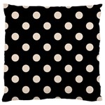 Polka Dots - Almond Brown on Black Large Cushion Case (Two Sides)