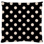 Polka Dots - Almond Brown on Black Large Flano Cushion Case (Two Sides)