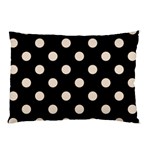 Polka Dots - Almond Brown on Black Pillow Case (Two Sides)