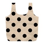 Polka Dots - Black on Pastel Brown Full Print Recycle Bag (L)