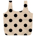 Polka Dots - Black on Pastel Brown Full Print Recycle Bag (XL)
