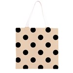 Polka Dots - Black on Pastel Brown Grocery Light Tote Bag