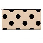 Polka Dots - Black on Pastel Brown Pencil Case