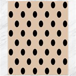 Polka Dots - Black on Pastel Brown Canvas 11  x 14 