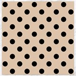 Polka Dots - Black on Pastel Brown Canvas 12  x 12 