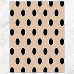 Polka Dots - Black on Pastel Brown Canvas 18  x 24 