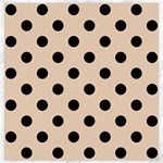 Polka Dots - Black on Pastel Brown Canvas 20  x 20 