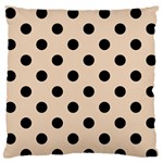 Polka Dots - Black on Pastel Brown Standard Flano Cushion Case (One Side)