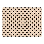Polka Dots - Black on Pastel Brown Double Sided Flano Blanket (Mini)